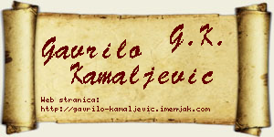 Gavrilo Kamaljević vizit kartica